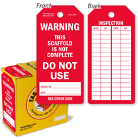 Warning Scaffold Is Not Complete Tag in a Box