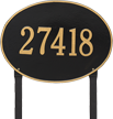 Hawthorne Oval Estate Lawn Address Plaque, One Line